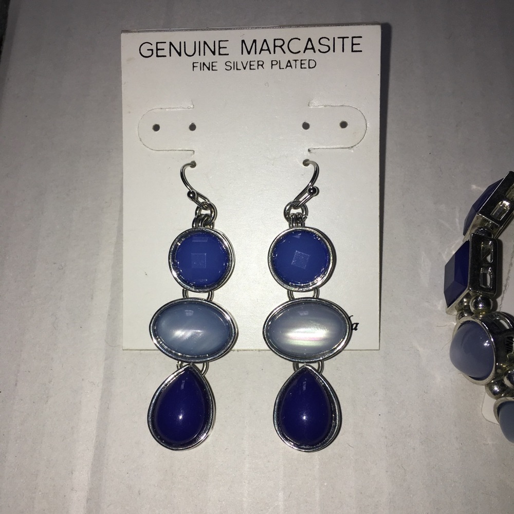 Blue bracelet and earring set!